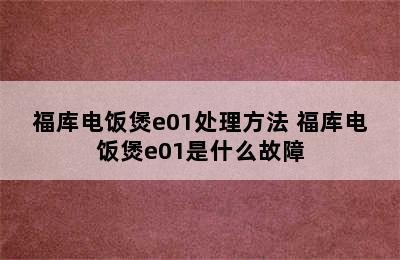 福库电饭煲e01处理方法 福库电饭煲e01是什么故障